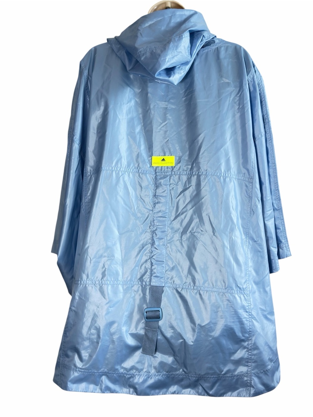 Stella McCartney X Adidas  Baby Blue Windbreaker Poncho with Pockets Hooded M - Picture 5 of 15